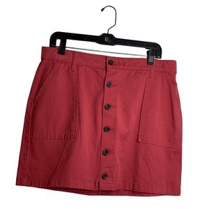 ANA Button Front Mini skirt cotton spandex size 12 NWT